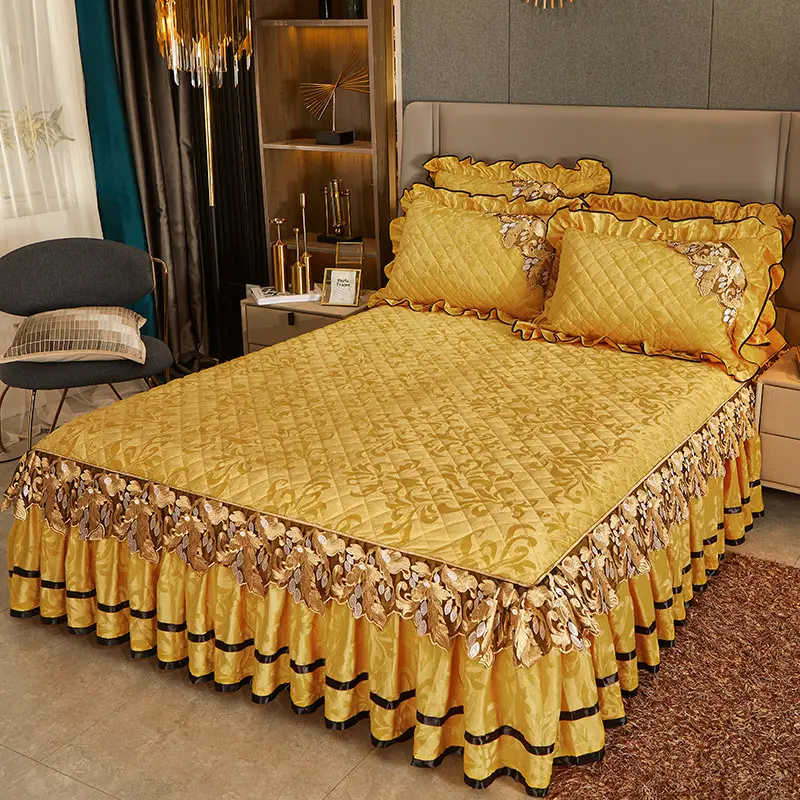 Ensemble de literie en coton avec broderie 100 Polyester, couvre-lit rafraîchissant, couvre-lit Queen