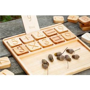 Custom Wooden Children Gift Educational <strong>Counting</strong> Tray Wooden Math Board with Numbers and <strong>Symbols</strong>