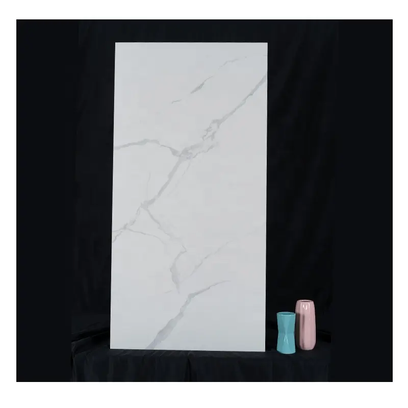 750x1500 Hochglanz Kristall wand Carrara White Family Marbles Voll porzellan glasierte Bodenfliesen