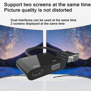 Alta calidad 1080P VGA a para HDMI Audio y Video Cable adaptador PVC Jacket 2in1 Mirror Display Converter con salida VGA