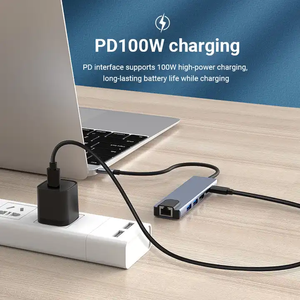 6 in 1 <strong>USB</strong> <strong>Type</strong> <strong>C</strong> Hub <strong>Adapter</strong> with 4K HDMI Multiport Card Reader USB3.0 TF PD SD Reader All in One for PC Computer Accessories - Product Image 3