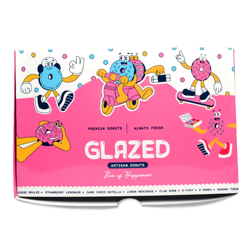Caja de embalaje con logotipo personalizado, caja de papel artístico de grado alimenticio para Donuts, galletas y pasteles, gran oferta