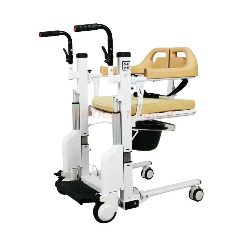 障害者のためのポータブル医療車椅子電気高齢患者転送トイレリフト便器椅子
