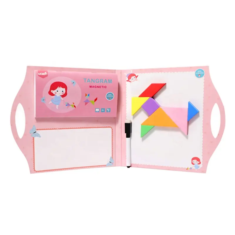 Mode heiß verkaufen magnetische Mädchen Puzzle Kinder Cartoon rosa Puzzle Spielzeug