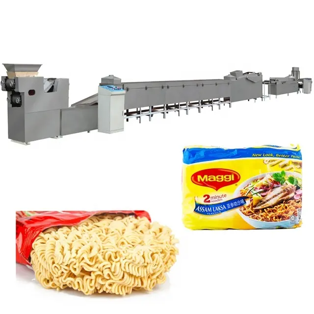 Otomatik 30000 adet 8hrs makarna kızartma erişte anlık erişte üretim hattı/Ramen yapma makinesi