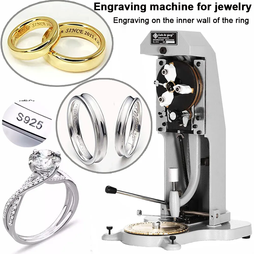 Máquina de gravura para anéis com Dual-Sided Gravura Placa para Letras e Números-Jewelry Engraving Machine
