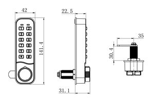 MK731 IP65 Waterproof password blocco digitale tastiera a pulsante smart lock blocco elettronico di codice per palestra armadietto mobili - Product Image 6