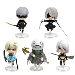 Q sürüm Nier 5 adet/takım Anime Yorha No.2 tip B 2B heykelcik koleksiyon modeli 10Cm PVC aksiyon figürü oyuncakları toptan kutu - Product Image 6