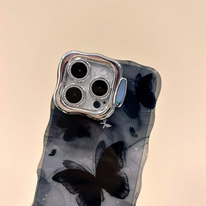 IPhone 16 için Pro anti-şok PC jel IMD telefon kılıfı, metalik PC tutucu kamera koruma TPU PC tampon kapak iPhone 16 için - Product Image 3