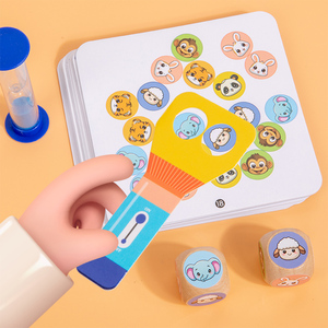Çocuk eğitici ahşap oyuncaklar mantıksal düşünme reaksiyon desen bulma eğitim hızlı eşleştirme eğitici oyun - Product Image 4