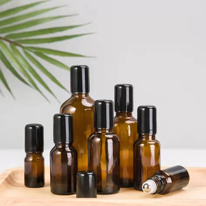卸売空エッセンシャルオイル香水4ml 5ml 8ml 10mlフロストクリアアンバー30mlローラーボトル金属ローラーボール付き - Product Image 5
