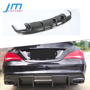 CLAクラスカーボンファイバーリアリップスポイラーディフューザーベンツW117CLA200 CLA250 CLA260 CLA45 2013-2019 4アウトレットエキゾースト付き