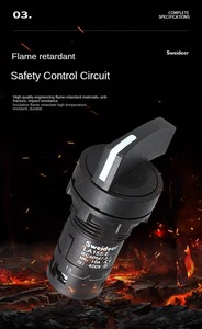 Hot Selling 22mm Self-<strong>Reset</strong> 3 Poles Rotary <strong>Switch</strong> with Key 2 Gear Power Knob <strong>Push</strong> <strong>Button</strong> <strong>Switches</strong> for Equipment - Product Image 5