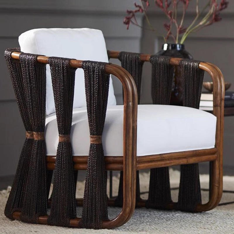 Canapé simple (tresse en corde noire)