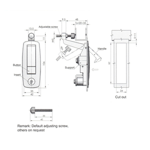 MS718แบบปุ่มกดล็อคประตูแบบแบนพร้อมกุญแจในตู้อุตสาหกรรม - Product Image 2