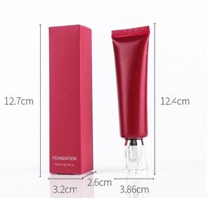 ขวดรองพื้นพลาสติกแบบบีบกันน้ำสีแดง - Product Image 5