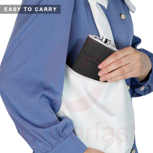 Tùy Chỉnh Whiskey Rượu Flagon Phễu Gift Set Thép Không Gỉ Rượu Du Lịch Đen Pu Da 6 7 8Oz Chai Rượu Vang Nồi Hip Flask - Product Image 5