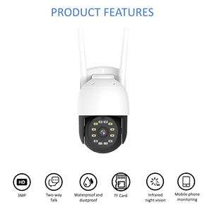 ICsee-cámara de seguridad IP de 3MP para exteriores, videocámara CCTV con detección de movimiento, Audio bidireccional, WiFi, Max, 128G, SD - Product Image 5