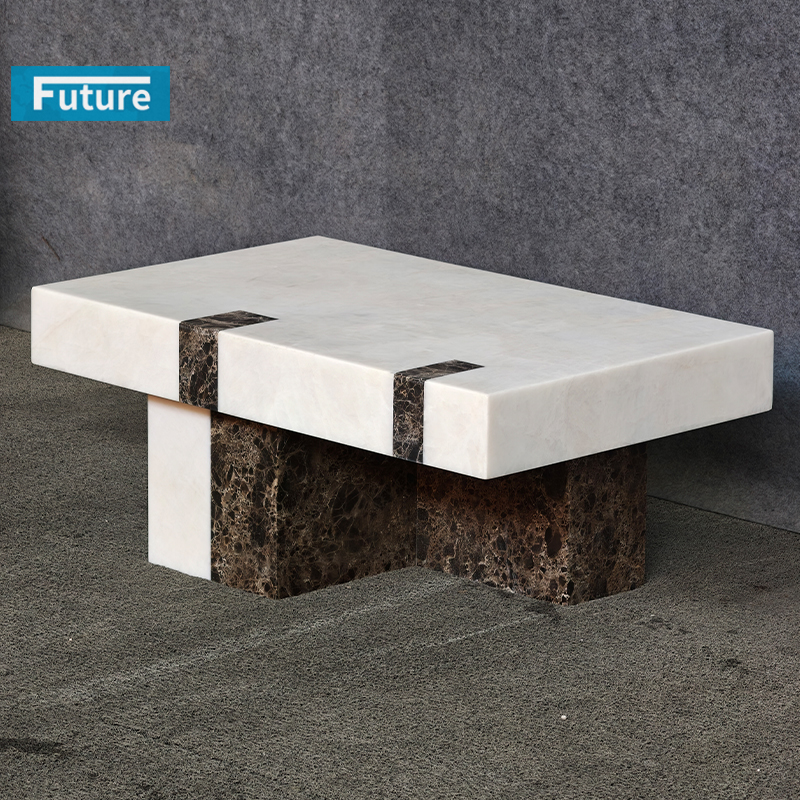 Onyx blanc et marron foncé