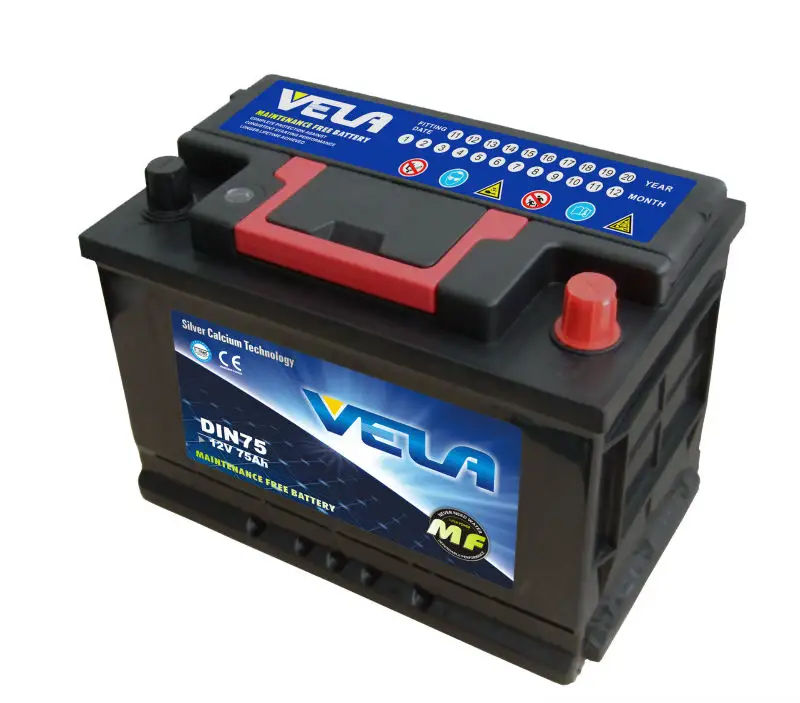 Professional 12V 75AH Lead-acid MF DIN75 tubula car batteries