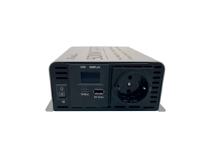 E-LION DC <strong>12V</strong> to AC <strong>220V</strong> 50Hz with LCD Display Dual Sockets Type C and USB <strong>Output</strong> 500W Pure Sine Wave Inverter - Product Image 3