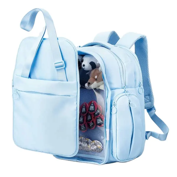 Tas sekolah anak dasar 600D, tas punggung remaja anti air pabrik multifungsi dengan kantong yang dapat dilepas