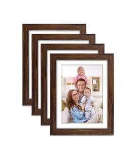 Kahverengi 5x7 resim çerçevesi seti 4, 6x8 duvar veya masa üstü için Mat ile 5x7 fotoğraf rustik ceviz çerçeveleri. - Product Image 1