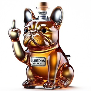 Tùy Chỉnh Chai Rượu Vang 300Ml Vui Bulldog Whiskey Chai Thủy Tinh Rượu Vang Chai Decanter - Product Image 4