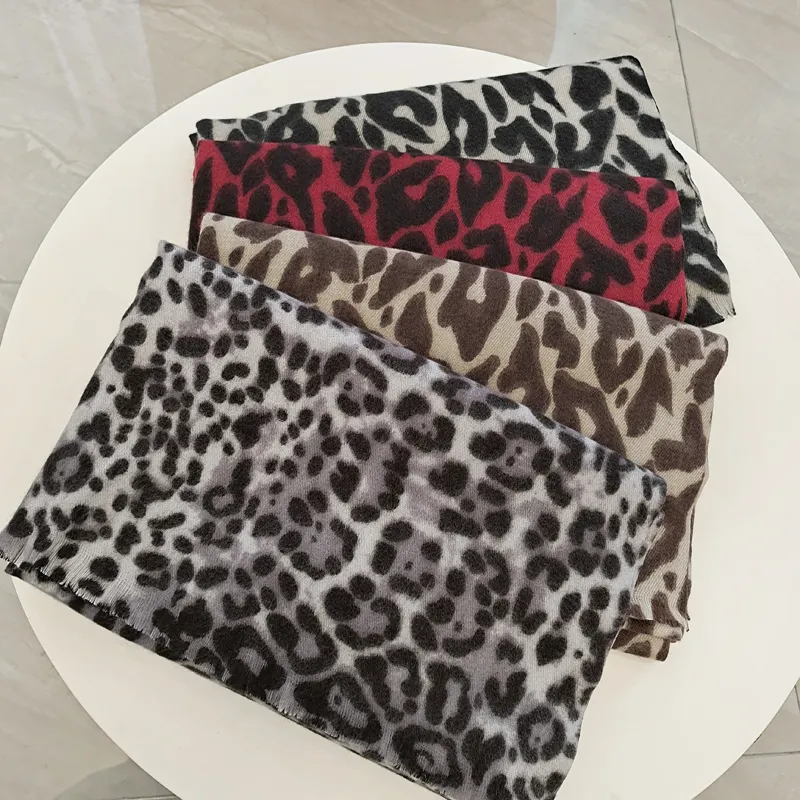 Thời Trang Vài Phong Cách Kích Thước Lớn Pashmina Khăn Choàng Mùa Đông Leopard In Hijab Cashmere Khăn Cho Phụ Nữ