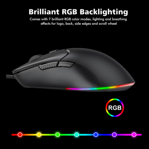 ケーブルゲーミングマウス付きコンピューターマウス光学バックライト付きオフィスワイヤードマウスカスタムロゴ - Product Image 5