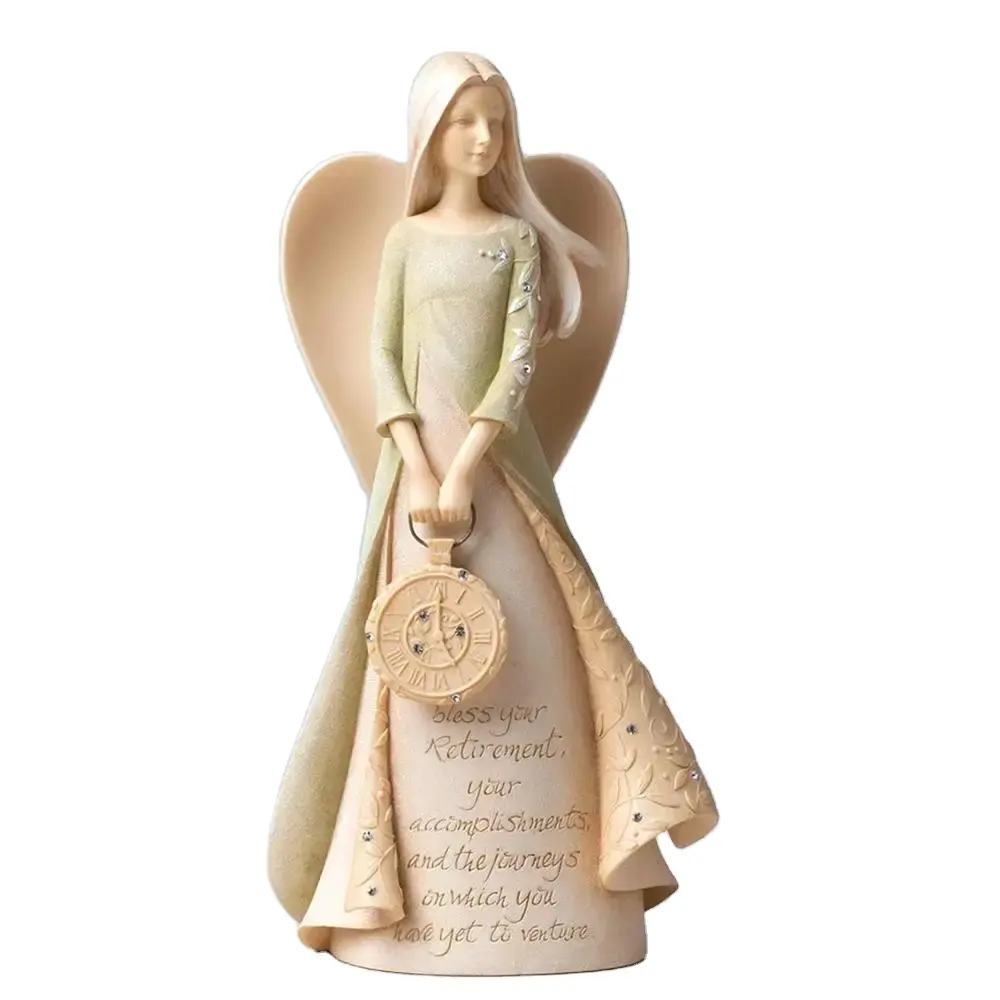 Stone Angel Figurine da Resina, 9"