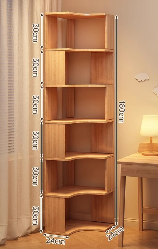 Wooden color six layer cabinet