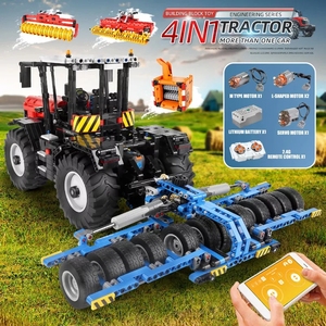 17020 kalıp kral traktör modeli çocuk eğitim uzaktan kumanda montaj yapı taşı seti oyuncak toptan - Product Image 5