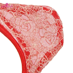 Bordado rojo ver a través de transparente C String Panty Homme Sissy Pantie,C-string para hombres - Product Image 2