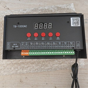 220V 8 Ausgang T8-1000AC programmier bares LED-Modul Röhren licht regler 8192 Pixel SD-Karte Digital adressierbarer RGB-LED-Controller