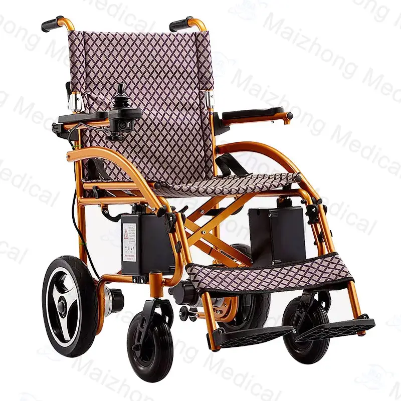 كرسي متحرك كهربائي لذوي الاحتياجات الخاصة خفيف الوزن ورخيص الثمن قابل للطي لسفر ذوي الاحتياجات الخاصة