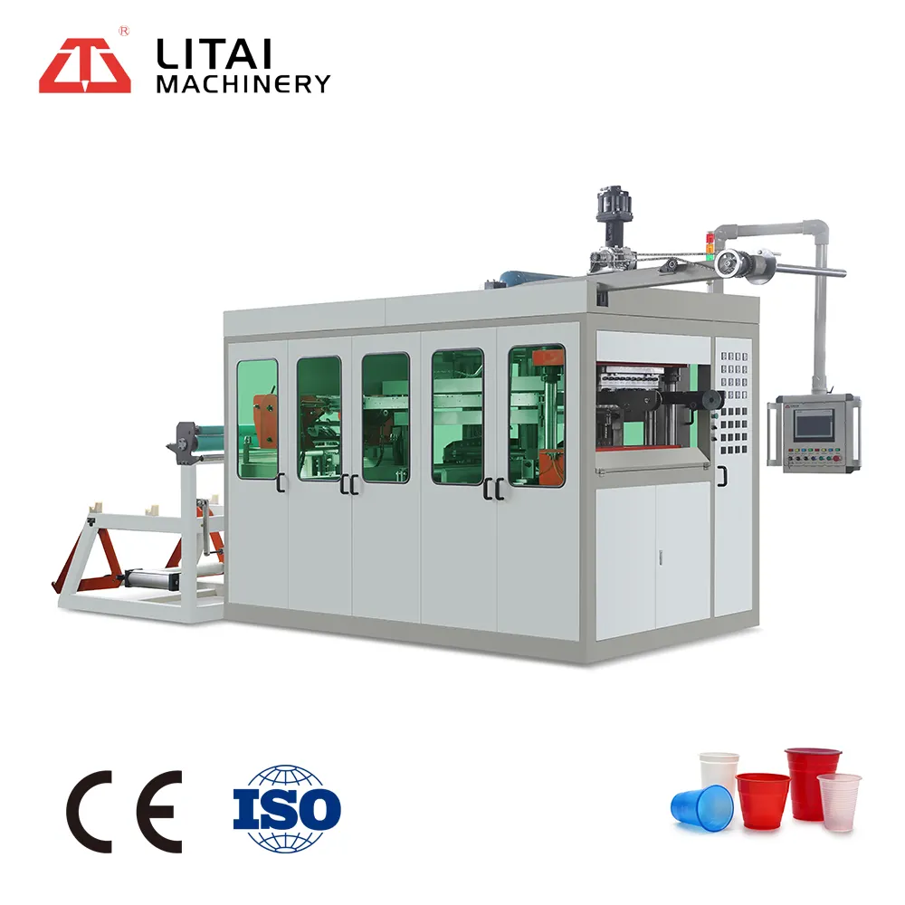 Máquina termoformadora de plástico serie LITAI TQC, para producir vasos desechables