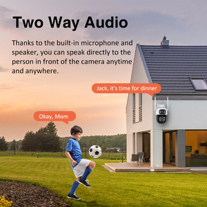Factory Wholesale Smart Wifi Dual Lens Network <strong>Camera</strong> Waterproof Two Way Audio Full Color <strong>IR</strong> Night Vision Auto Tracking Monitor - Product Image 6