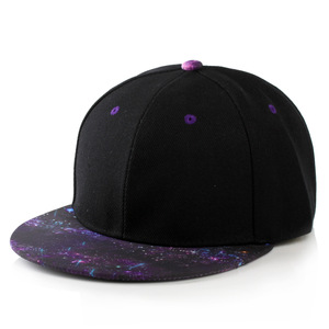 Flat Edge Sunshade <strong>Cap</strong> Hip Hop Hip Hop Star Sky Galaxy Print Snapback <strong>Cap</strong> - Product Image 3