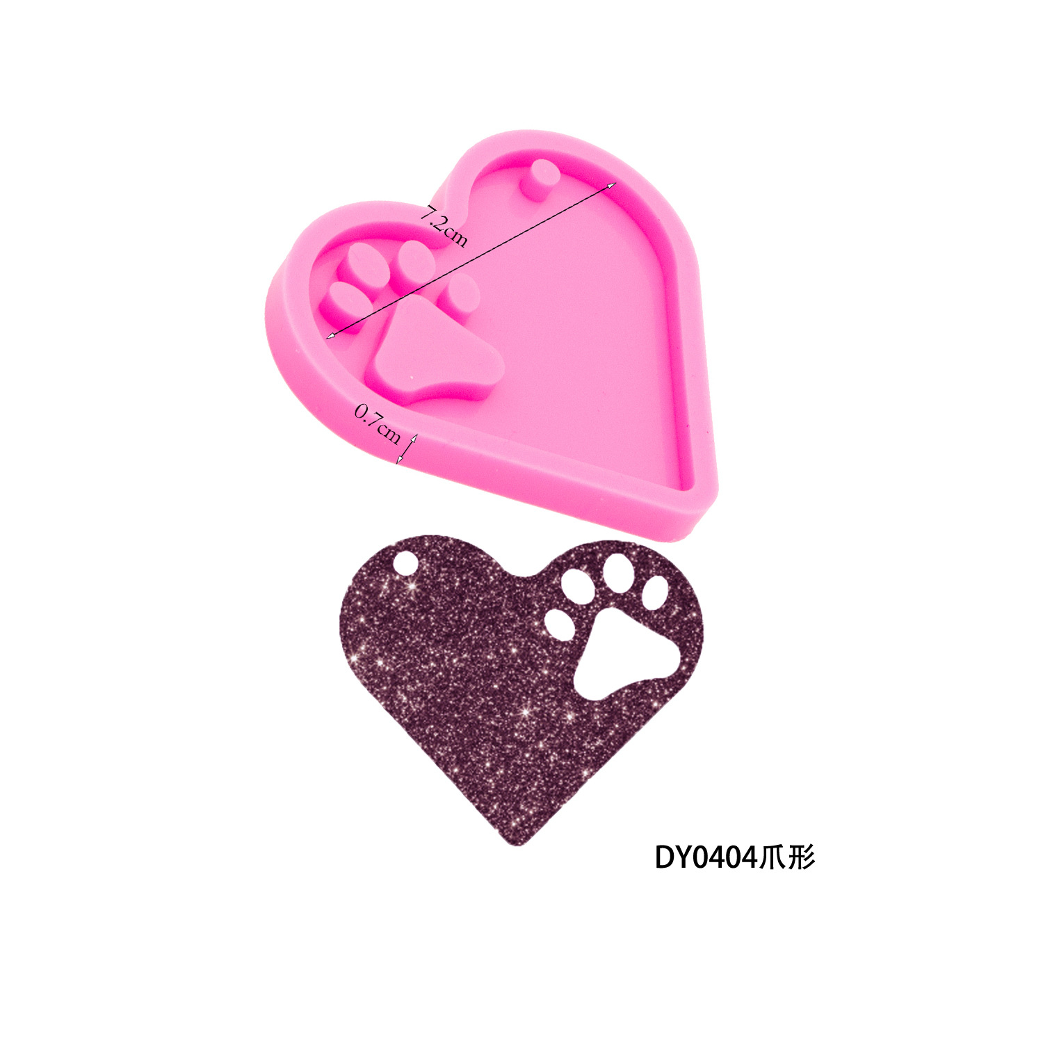 Dy0404 Coeur avec Paw découpe moule en résine