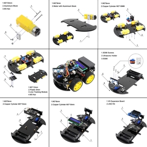 LAFVIN-Kit de Robot inteligente multifuncional para coche, Kit programable de Robótica con Tutorial para Arduino
