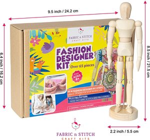 Fashion Designer <strong>Kits</strong> for Girls Beginners Learn to Use Basic <strong>Patterns</strong> Sew Re-Design Draft Basic <strong>Pattern</strong> for 8.5&quot; Wooden Manikin - Product Image 1