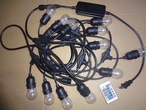 Colorful Outdoor Patio String Lights RGB Remote Control S14 LED Bulbs RGB LED String Light - Product Image 5