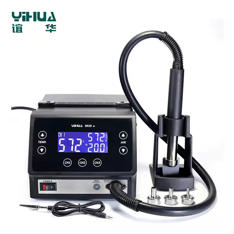 1000W YIHUA 993D-M Display LCD rilavorazione pistola per saldatura ad aria calda stazione dissaldante su BGA SMD PCB telefono saldatura strumenti di riparazione