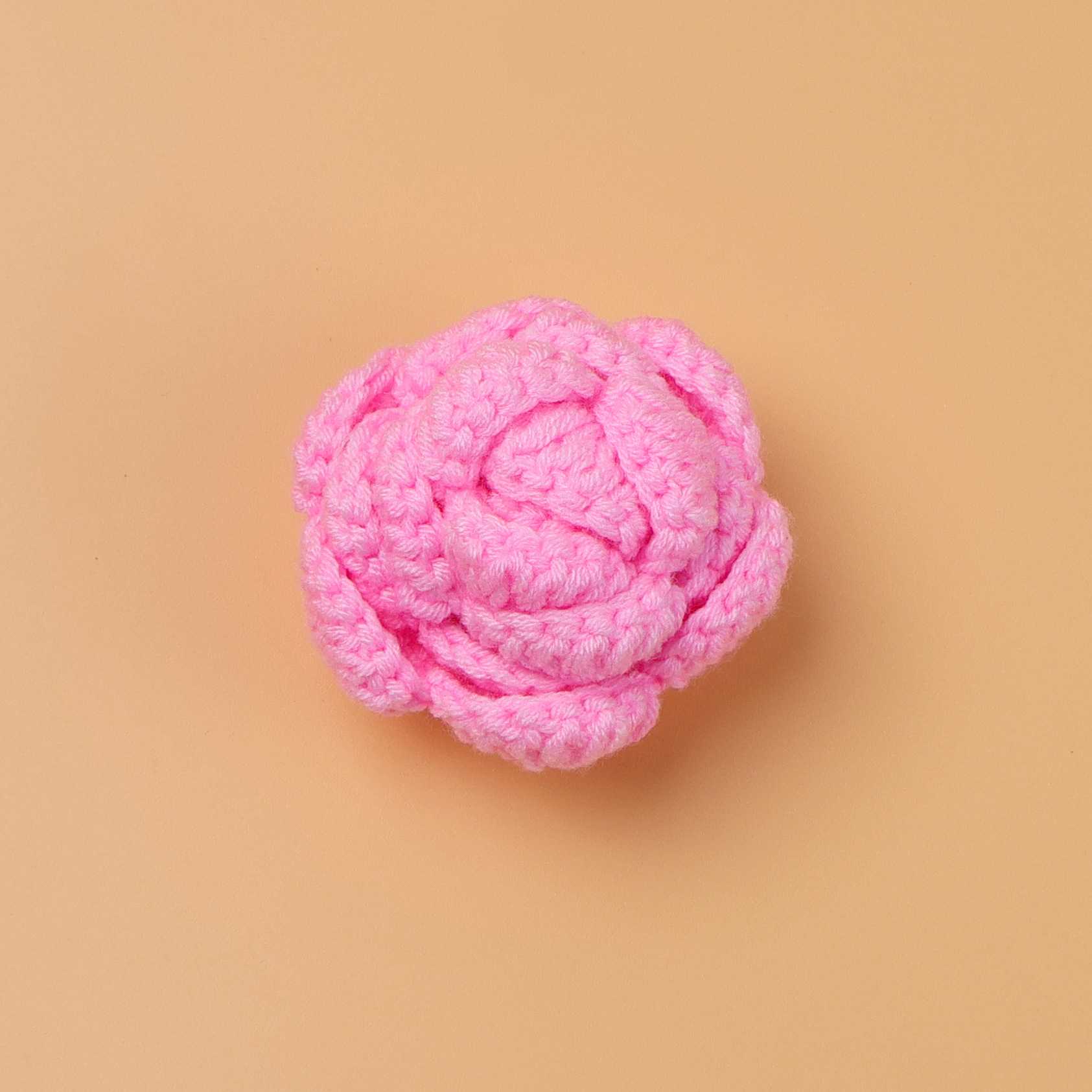Tête de fleur rose pailletée (avec support de fleur)