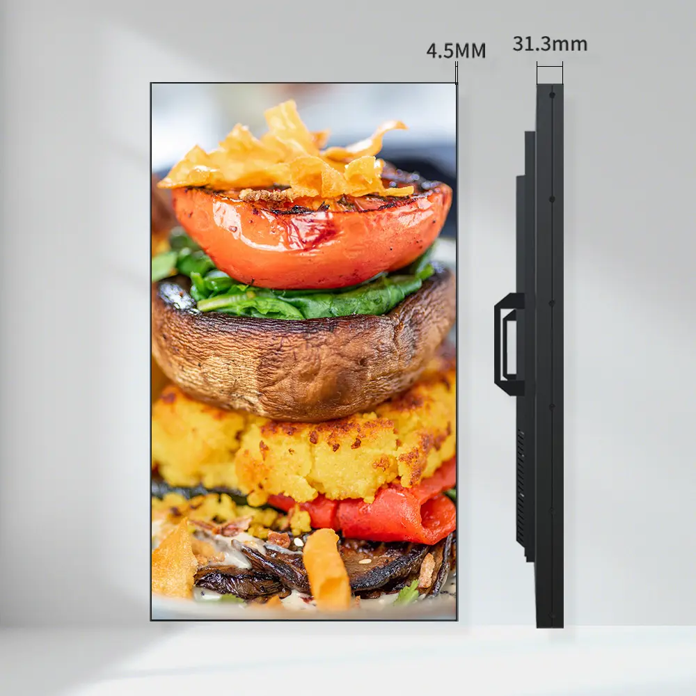 شاشات إعلانات داخلية LCD من نوع OEM شاشة 4k عرض إعلانات إلكترونية بدقة 4k
