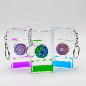 Mới đến dễ thương dầu lỏng đầy Keychain bán buôn vào dầu bán buôn giải nén nổi lỏng hẹn giờ Keychain - Product Image 2