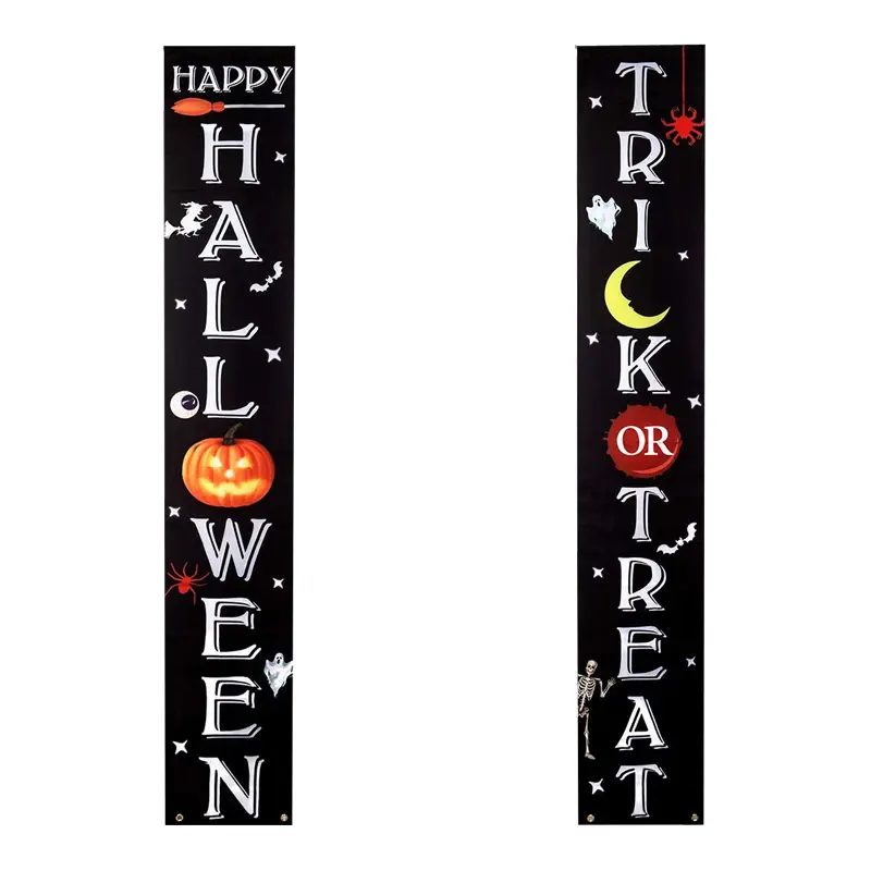 Nuovo Design all'ingrosso nero Halloween decorativo divertente lettere porta Banner in vendita