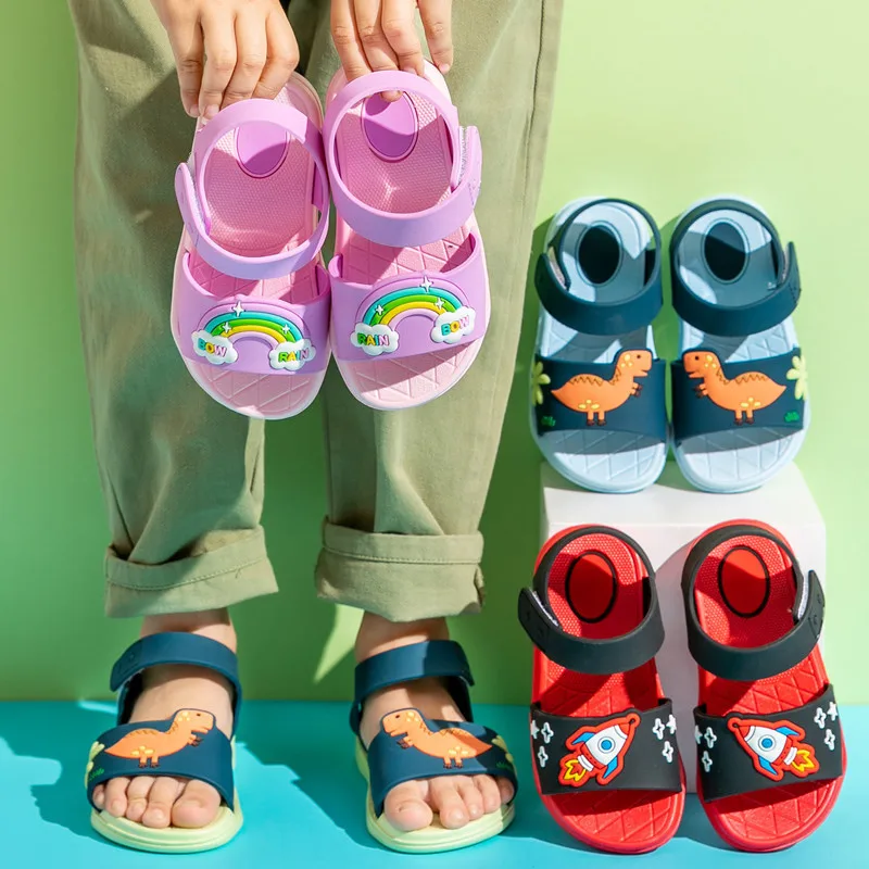 Children Cartoon Sandals Soft Bottom Boys Girls Beach Shoes Kids Slippers Shoes