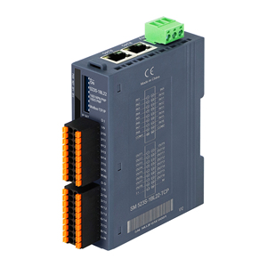 16端口DI/DO PNP输出24V Din导轨Modbus TCP从属模块